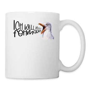 Fehmarn Urlaub Möwe Ostsee Insel Küste Geschenk - Tasse - Weiß - Rechts