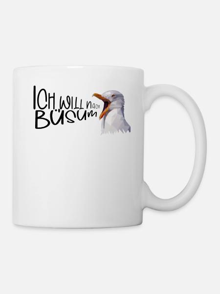 Büsum Urlaub Möwe Nordsee Küste Geschenk - Tasse - Weiß