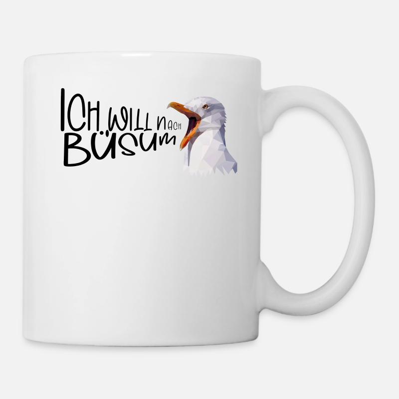 Büsum Urlaub Möwe Nordsee Küste Geschenk - Tasse - Weiß