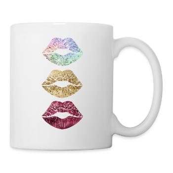 Lips lipstick kiss mouth kiss red lips - Mug - white - Right
