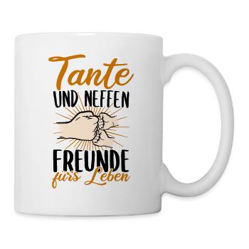 Tante Neffe Freunde fürs Leben zweifache Tante - Tasse - Weiß - Rechts