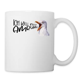 Amrum Urlaub Möwe Nordsee Insel Küste Geschenk - Tasse - Weiß - Rechts