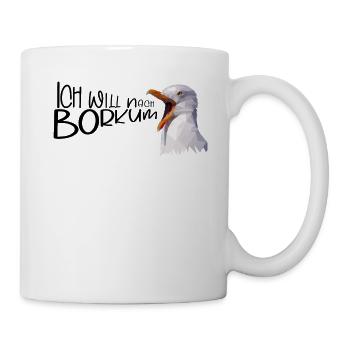 Borkum Urlaub Möwe Nordsee Insel Küste Geschenk - Tasse - Weiß - Rechts