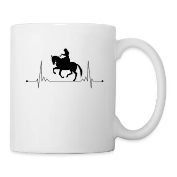 Horses rider heartbeat horse love riding pulse - Mug - white - Right