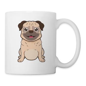 Mops Hund - Tasse - Weiß - Rechts