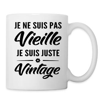 je suis pas vieille je suis vintage - humour mamie - Mug blanc - blanc - Droite
