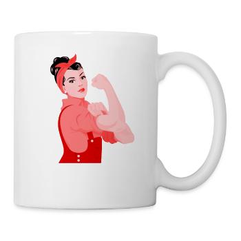Red Girl for Strong Woman Red Apple Design Fun Gif - Mug - white - Right