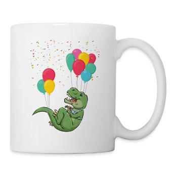 Fliegender Dino | Süßes Kinder Geburtstagsgeschenk - Tasse - Weiß - Rechts