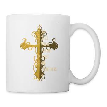 Christliche Kreuzbibel, christliche Kleidung ,, Christus - Tasse - Weiß - Rechts