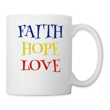Faith, Hope, Love , Christian , Cross, Faith Cross - Mug - white - Right