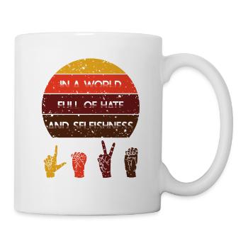 Gebärdensprache Geschenk | LIEBE Zeichensprache - Tasse - Weiß - Rechts