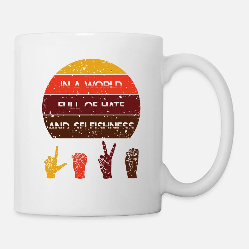 Gebärdensprache Geschenk | LIEBE Zeichensprache - Tasse - Weiß
