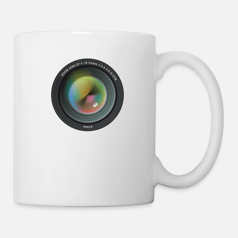 Kameralinse Objektiv - Tasse - Weiß