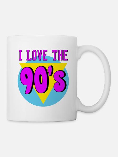 I Love The 90s Vintage Retro 90er Jahre - Tasse - Weiß