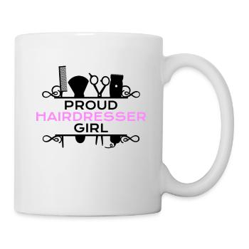 fier coiffeur fille - Mug blanc - blanc - Droite