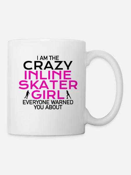 crazy inline skater girl - Tasse - Weiß