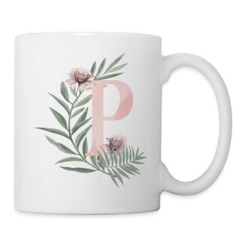 Letter P with flowers - Mug - white - Right