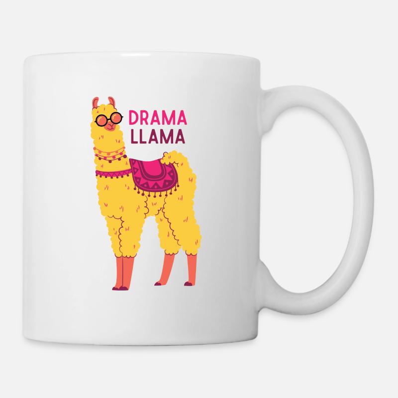 Lama lama dramatique - Mug blanc - blanc