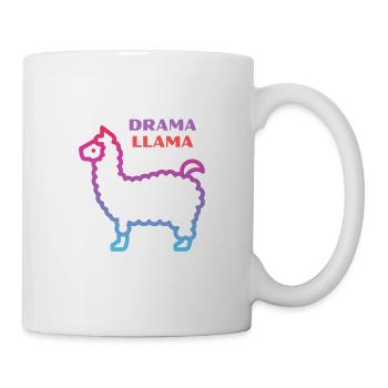 Lama lama dramatique - Mug blanc - blanc - Droite