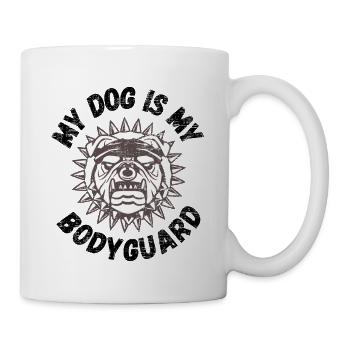 mon chien est ma conception d'amoureux de bulldog garde du corps - Mug blanc - blanc - Droite