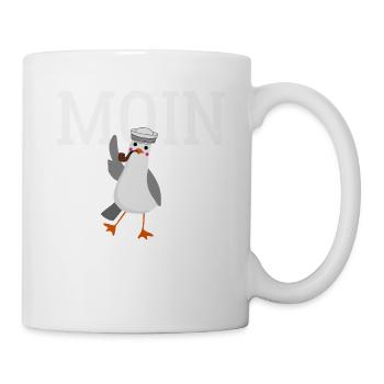Moin Moin Möwe am Kiel am Meer - Tasse - Weiß - Rechts