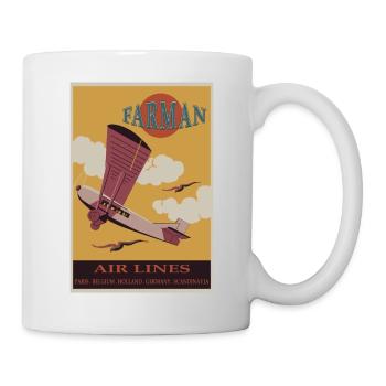 Vintage Airlines Poster Illustration, Aeroplane fa - Mug - white - Right