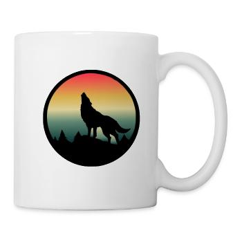Wolf Vollmond heulen - Tasse - Weiß - Rechts