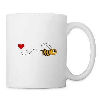 Bee My Valentine Funny Valentines Day Sweet - Mug - white - Right