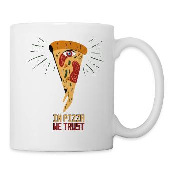 Dans Pizza We Trust Triangle des yeux Illuminati - Mug blanc - blanc - Droite