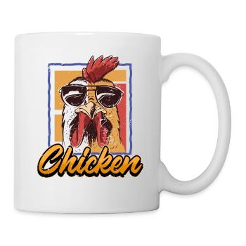 Hahn Hühner Henne Ei Hahn Sagen Geschenk - Tasse - Weiß - Rechts