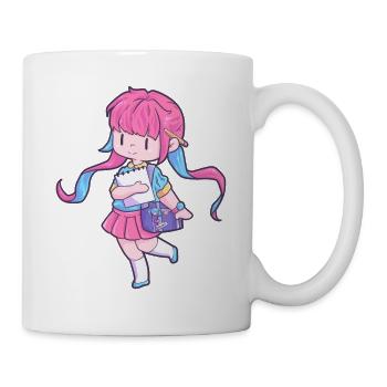 Girl drawing anime sketch - Mug - white - Right