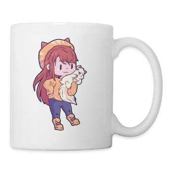 Amant de chat fille - Mug blanc - blanc - Droite