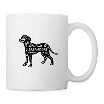 Labrador Familie Hundefan Vierbeiner Pfoten Wuffi - Tasse - Weiß - Rechts