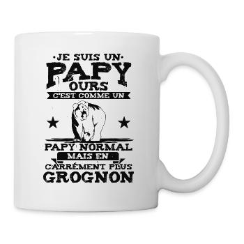 Papy Ours Cadeau pour Grand-Père - Mug blanc - blanc - Droite