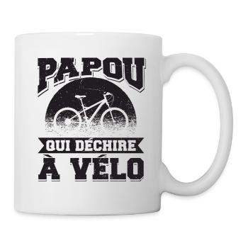 Papou Cycliste Grand-Père Papy Cadeau - Mug blanc - blanc - Droite