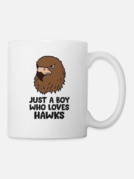 Just a Boy Who Loves Hawks - Tasse - Weiß