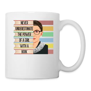 Never Under Estimate The Power Of A Girl With A Bo - Mug - white - Right