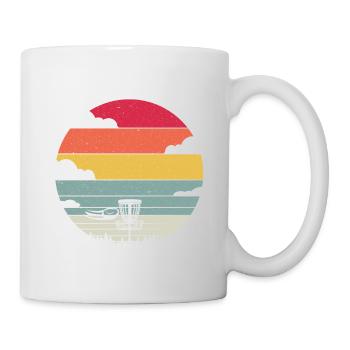 Sunset Frisbee Vintage Vintage Disc Golf Ultimate - Mug - white - Right