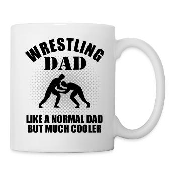 Wrestling dad wrestler father saying gift men - Mug - white - Right
