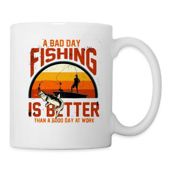 Fisherman fishing angler fishing fish gift - Mug - white - Right