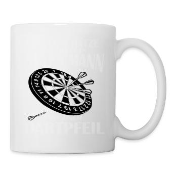 Dart Dartpfeil Alter Mann Dartspieler - Tasse - Weiß - Rechts