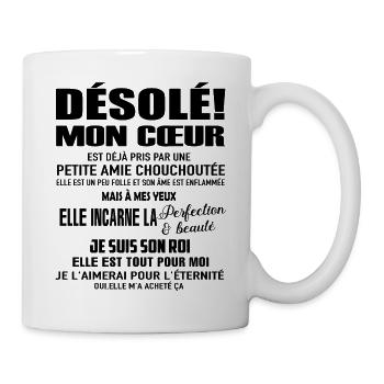 mon cœur est déjà pris par une petite amie - Mug blanc - blanc - Droite