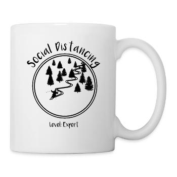 Social Distancing Expert Tourenski Ski Winter - Tasse - Weiß - Rechts