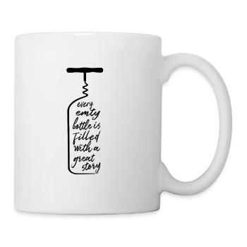 Wein, Weinflasche, Story - Tasse - Weiß - Rechts