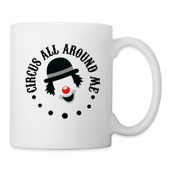 Zirkus und ein schöner Clown - Tasse - Weiß - Rechts