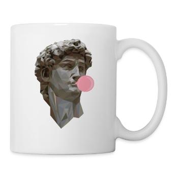DAVID MICHELANGELO mit Kaugummi Statue Kunst - Tasse - Weiß - Rechts