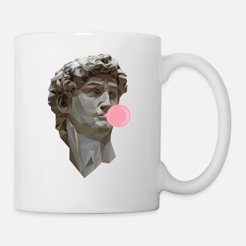 DAVID MICHELANGELO mit Kaugummi Statue Kunst - Tasse - Weiß