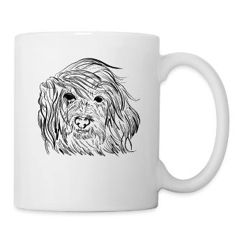Tibet Terrier Line Art Idée cadeau - Mug blanc - blanc - Droite