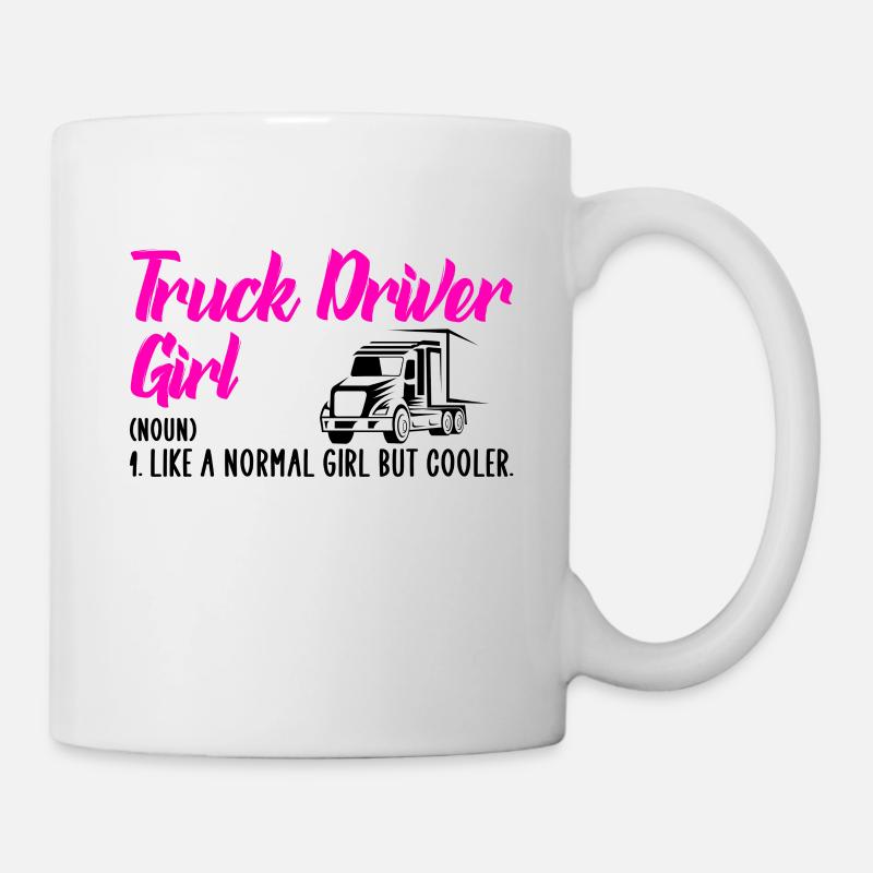 fille de chauffeur de camion - Mug blanc - blanc