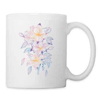Lilien mit Regenbogenmotiv - Tasse - Weiß - Rechts
